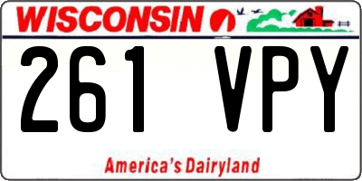 WI license plate 261VPY