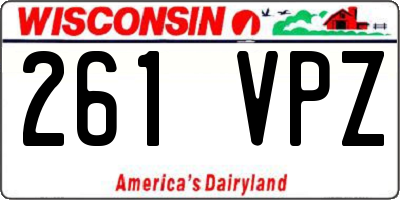 WI license plate 261VPZ