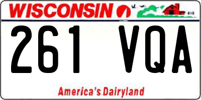 WI license plate 261VQA