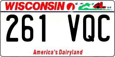WI license plate 261VQC