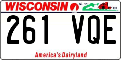 WI license plate 261VQE