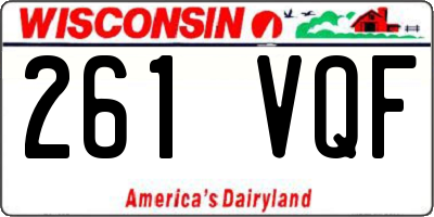 WI license plate 261VQF