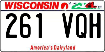 WI license plate 261VQH
