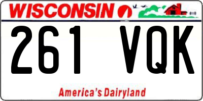 WI license plate 261VQK
