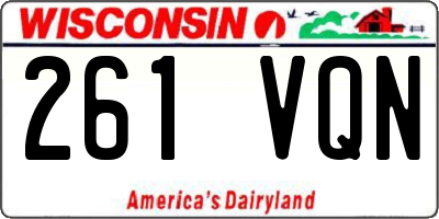 WI license plate 261VQN
