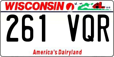 WI license plate 261VQR
