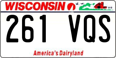 WI license plate 261VQS