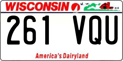 WI license plate 261VQU