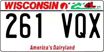 WI license plate 261VQX