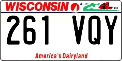 WI license plate 261VQY