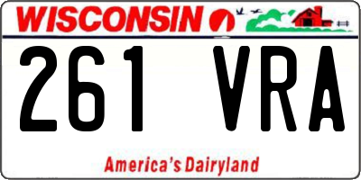 WI license plate 261VRA