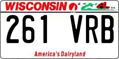 WI license plate 261VRB
