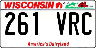 WI license plate 261VRC