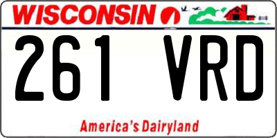 WI license plate 261VRD