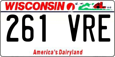 WI license plate 261VRE