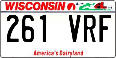 WI license plate 261VRF