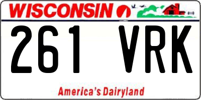 WI license plate 261VRK