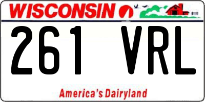 WI license plate 261VRL