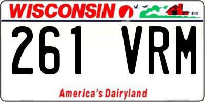WI license plate 261VRM