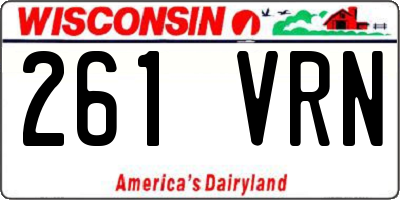 WI license plate 261VRN