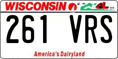 WI license plate 261VRS