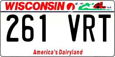 WI license plate 261VRT