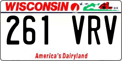 WI license plate 261VRV