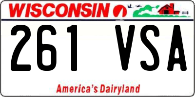 WI license plate 261VSA