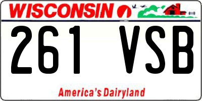WI license plate 261VSB