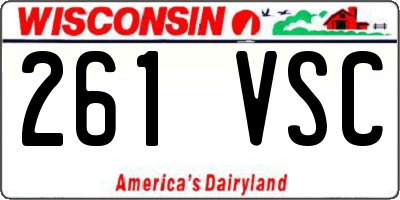 WI license plate 261VSC