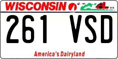 WI license plate 261VSD