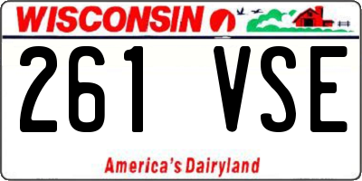 WI license plate 261VSE