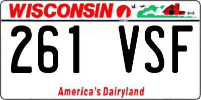 WI license plate 261VSF