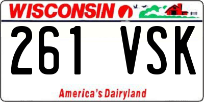 WI license plate 261VSK