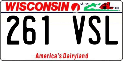 WI license plate 261VSL