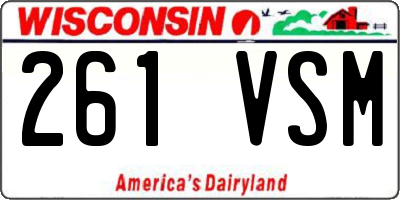 WI license plate 261VSM