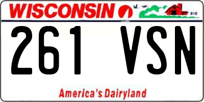 WI license plate 261VSN