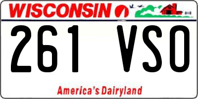WI license plate 261VSO