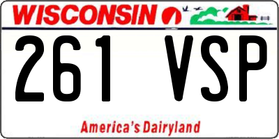 WI license plate 261VSP