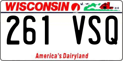 WI license plate 261VSQ