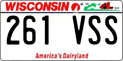 WI license plate 261VSS