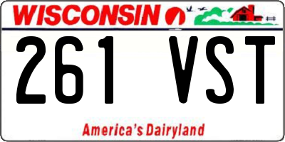 WI license plate 261VST