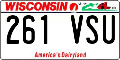WI license plate 261VSU