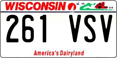 WI license plate 261VSV