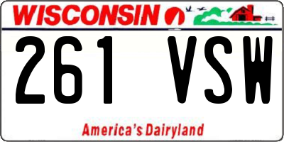 WI license plate 261VSW