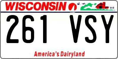 WI license plate 261VSY