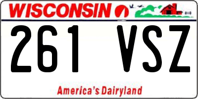 WI license plate 261VSZ