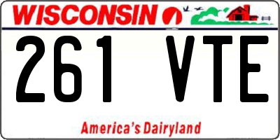 WI license plate 261VTE