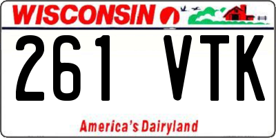 WI license plate 261VTK