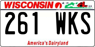 WI license plate 261WKS